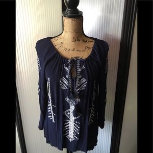 Worn once gauzy embroidered blouse. Gorgeous!